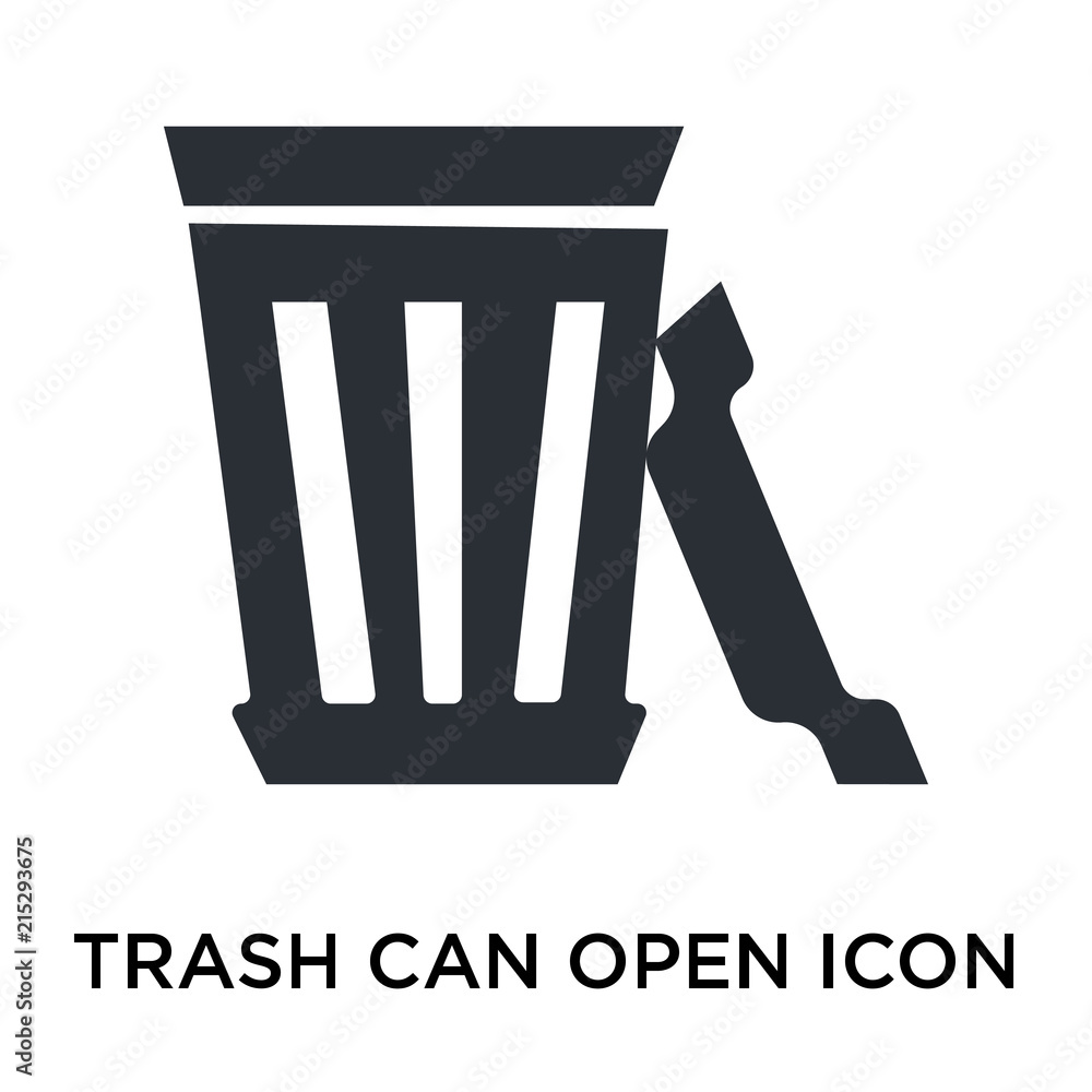 trash can open icon isolated on white background. Simple and editable trash can open icons. Modern icon vector illustration.