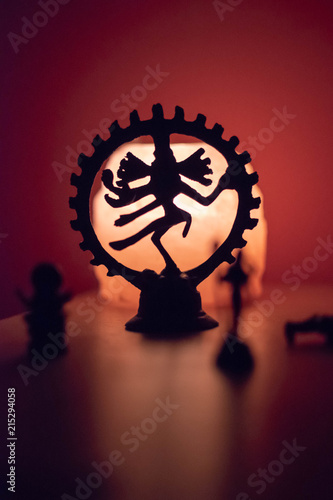 Backlit statuette of the dancing Shiva