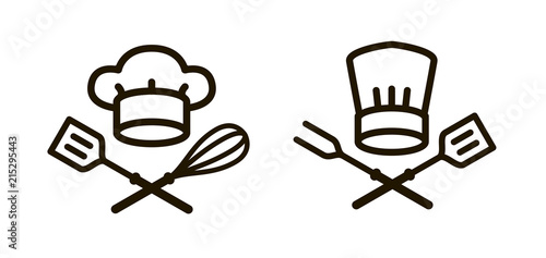 Cooking, barbecue logo or icon. Elements of the menu restaurant or cafe. Vector illustration