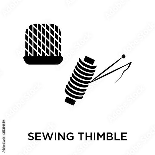 sewing thimble black variant icon isolated on white background. Simple and editable sewing thimble black variant icons. Modern icon vector illustration.