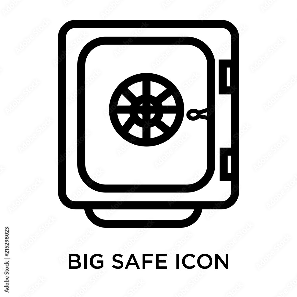big safe icon isolated on white background. Simple and editable big safe icons. Modern icon vector illustration.