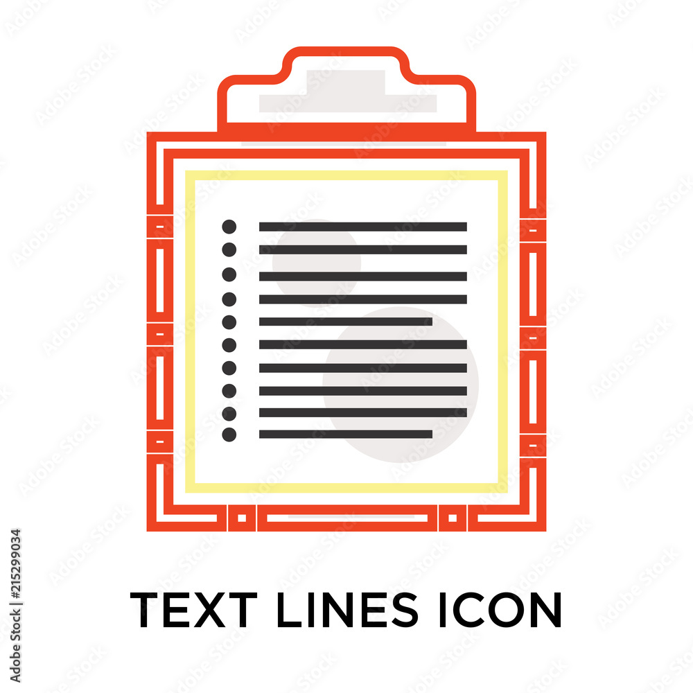 Text lines icon vector sign and symbol isolated on white background, Text lines logo concept Text lines icon vector sign and symbol isolated on white background, Text lines logo concept