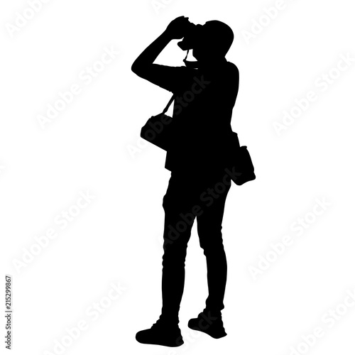 Standing photographer silhouette