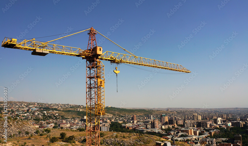 Abandoned crane on cascade in Yerevan