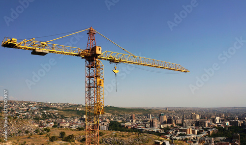 Abandoned crane on cascade in Yerevan
