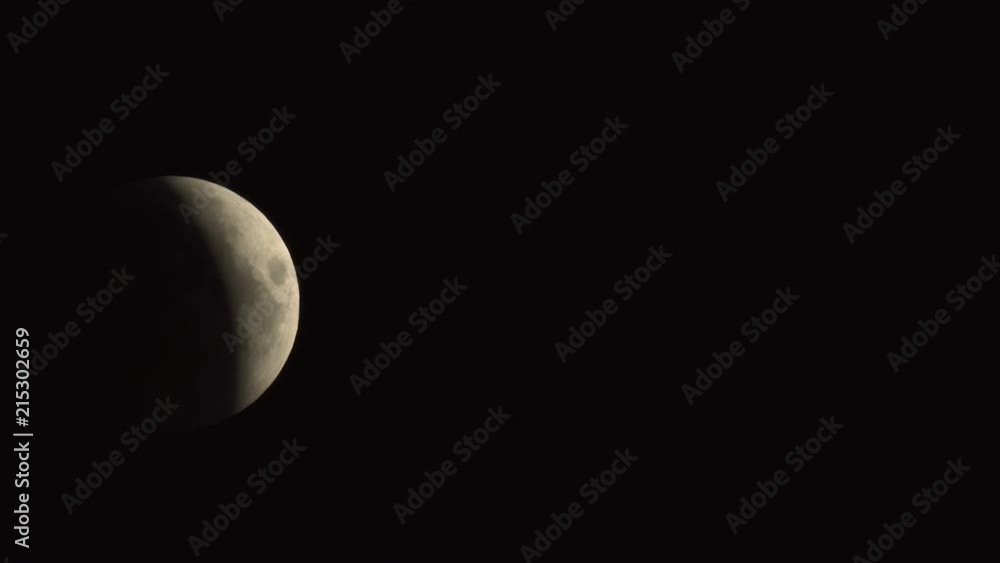 Lunar Eclipse on 28 of July 2018 - the moon appears darkened as it passes into the earth's shadow. It was observed in the European part of Russia. Real time video. Lunar Eclipse on 28 of July 2018 - the moon appears darkened as it passes into the earth's shadow. It was observed in the European part of Russia. Real time video.