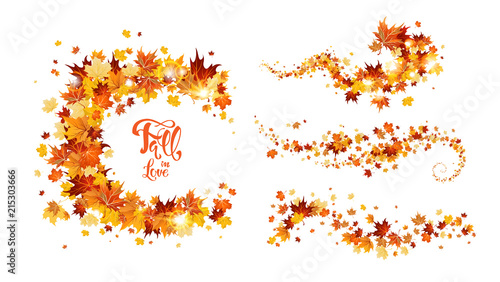 Autumn leaves swirl