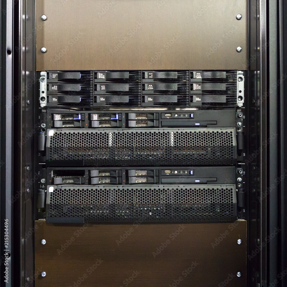 Detail of servers in a rack at a data center Stock Photo | Adobe Stock