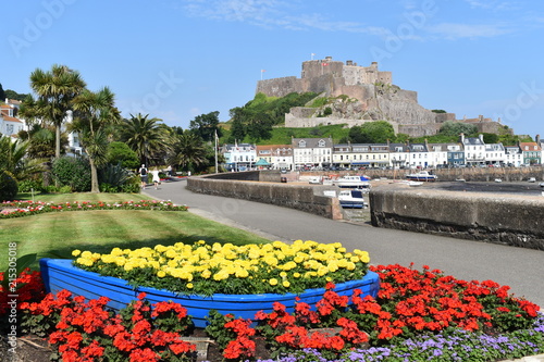 Breathtaking views of the French coast, Mont Orgueil Castle, Jersey, UK photo