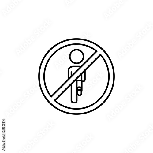 the mark is forbidden to be played. Element of education icon for mobile concept and web apps. Thin line the mark is forbidden to be played can be used for web and mobile