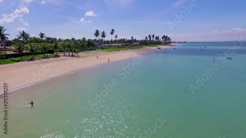 Aerial view of Penha Beach, Ilha de Itaparica, Vera Cruz, Bahia, Brazil