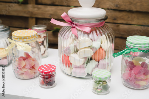 Candy bar at a wedding photo