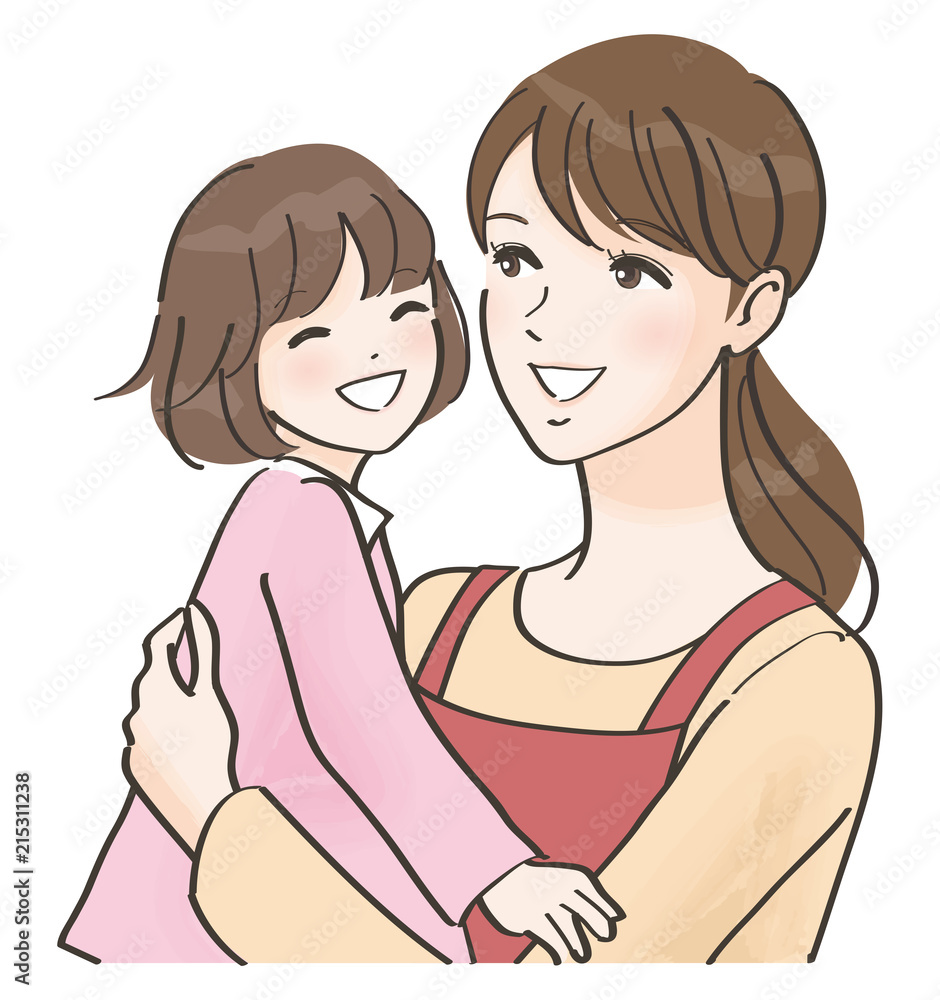 子供を抱く女性 子供を抱く女性