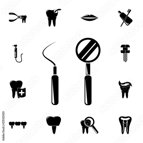 mirror and dentist's denture icon. Detailed set of Dental icons. Premium quality graphic design sign. One of the collection icons for websites, web design, mobile app