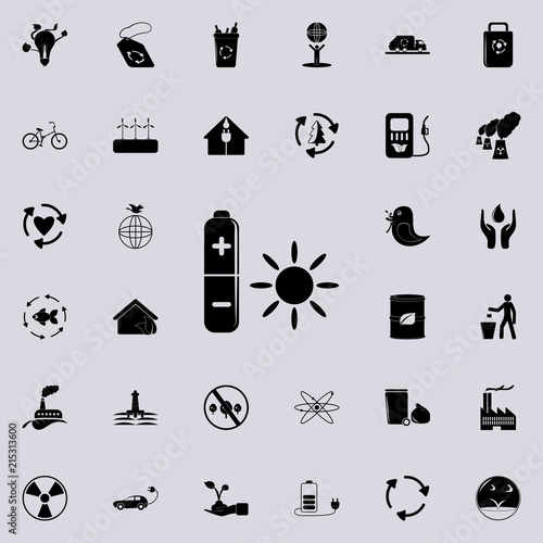 battery charger icon. Detailed set of Ecology icons. Premium quality graphic design sign. One of the collection icons for websites, web design, mobile app