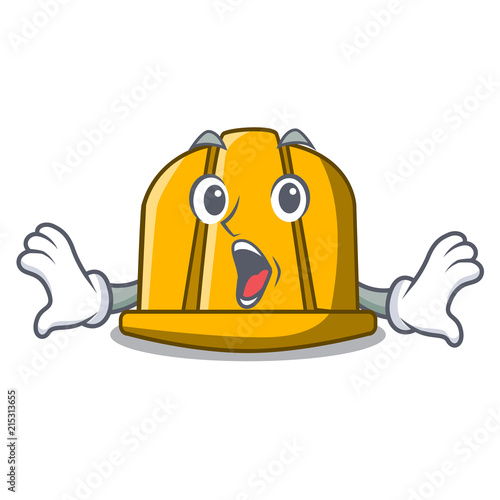 Surprised construction helmet mascot cartoon