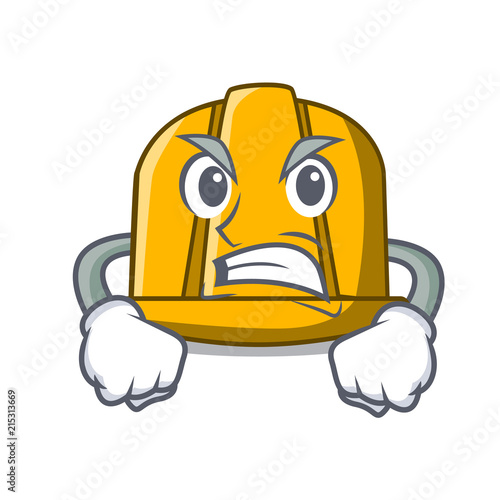Photo Angry construction helmet mascot cartoon
