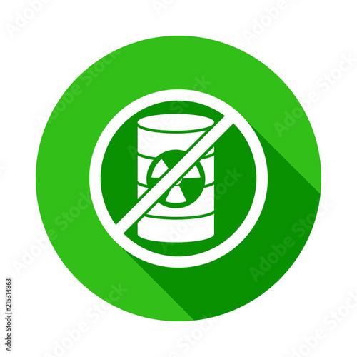 ban on poisonous substances green icon in Badge style with shadow