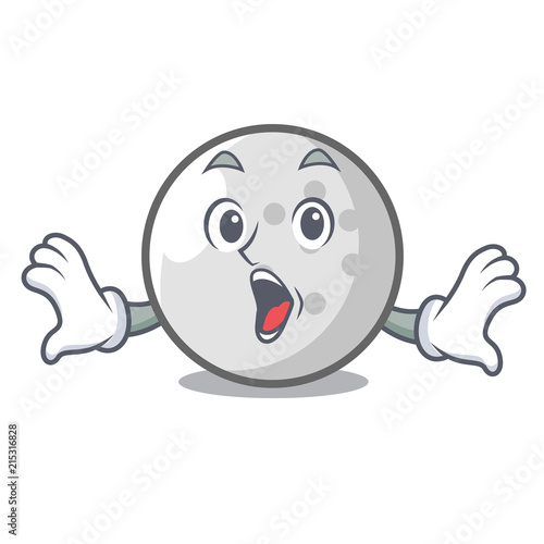 Surprised golf ball mascot cartoon