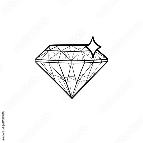 Diamond hand drawn outline doodle icon