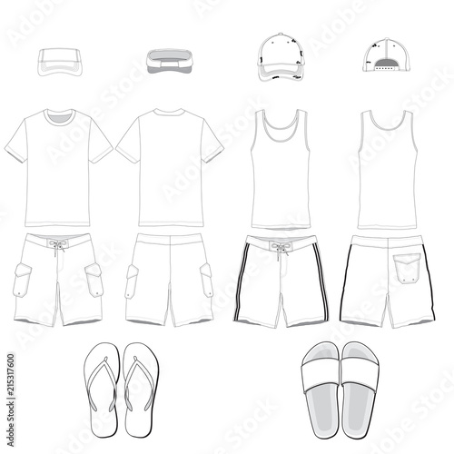 Vector template for Men's Summer Wear