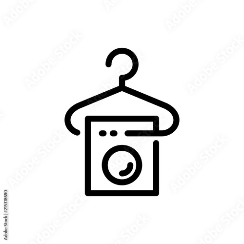 simple laundry logo with line art vector element. laundry logo template