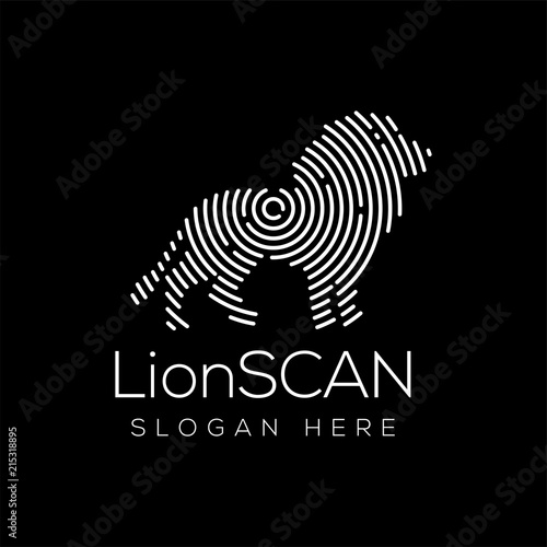 lion Scan Technology Logo vector Element. Animal Technology Logo Template