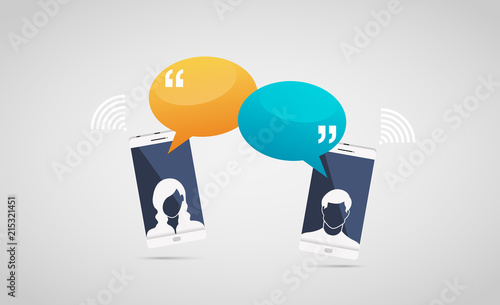 Phones Chatting Bubbles