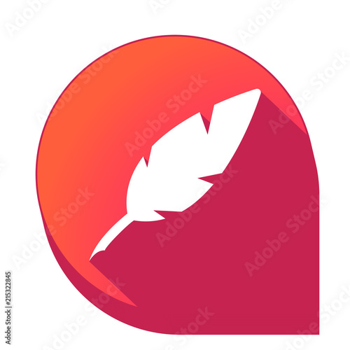 ikona z długim cieniem na tle strzałki pinezki