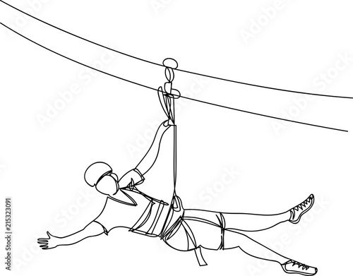 zip line. linear illustration