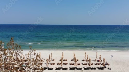 Drone fly over the beach photo