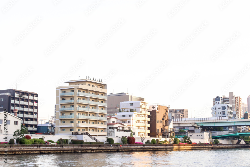 Views of cityscape at sumida river viewpoint ,Japan