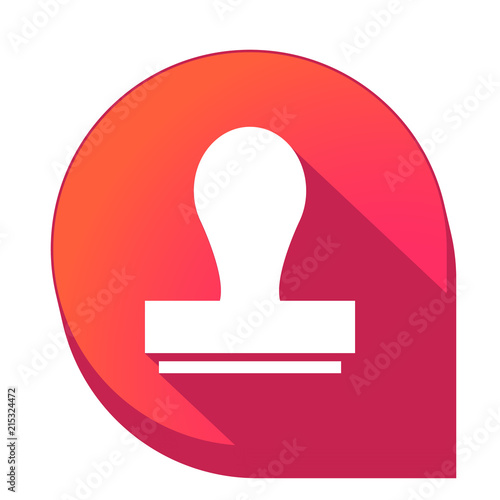 ikona z długim cieniem na tle strzałki pinezki 