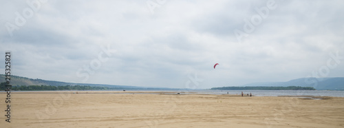 Panoramic view of the Zhiguli mountains from the Peninsula Kopylovo. photo