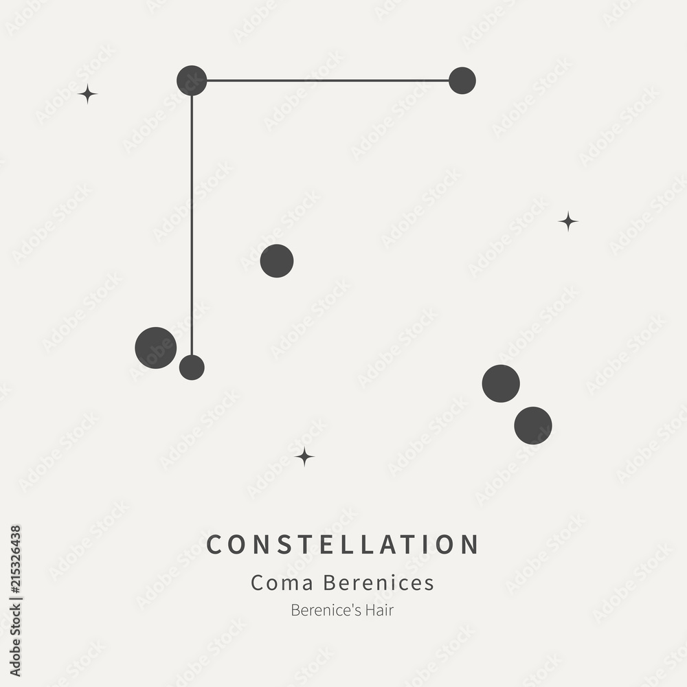 Fototapeta premium The Constellation Of Coma Berenices. Berenice's Hair - linear icon. Vector illustration of the concept of astronomy.