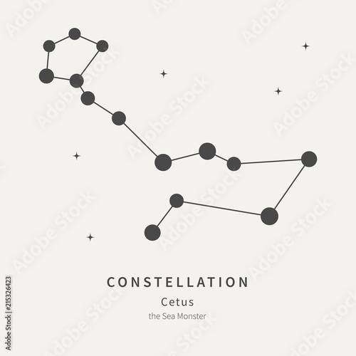 The Constellation Of Cetus. The Sea Monster - linear icon. Vector illustration of the concept of astronomy. photo