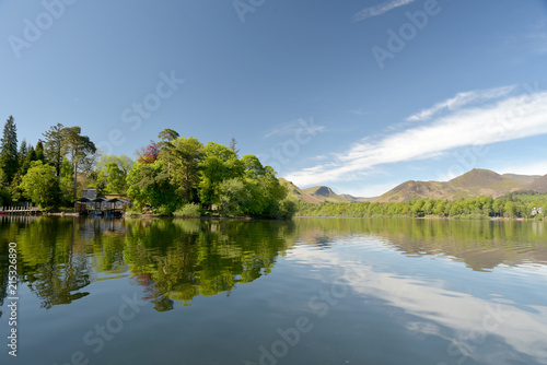 Reflections in Derwentwater from ferry from Keswick