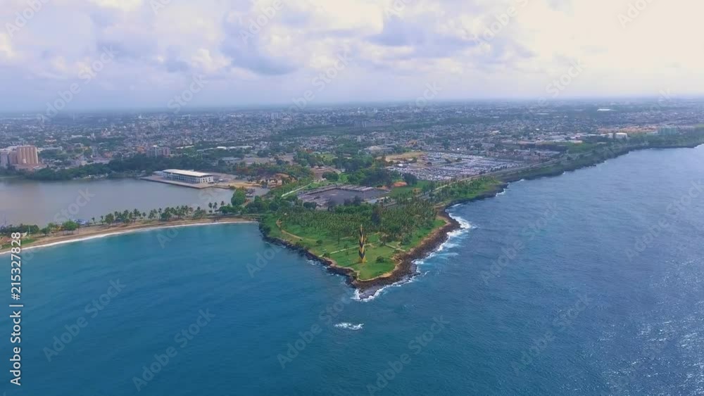 Opening Aerial Shot of Santo Domingo Punta Torrecilla next to the Ocean Opening Aerial Shot of Santo Domingo Punta Torrecilla next to the Ocean