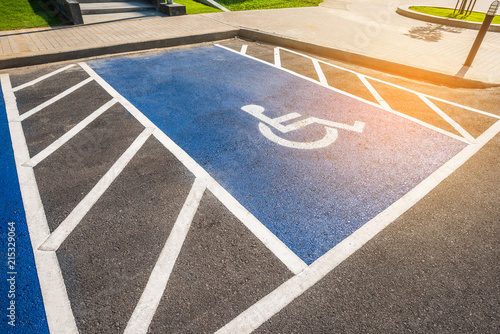 Obraz na plátne handicapped sign reserved parking lot.