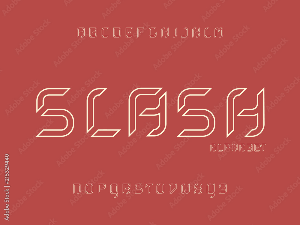 Slash stroke alphabet. 