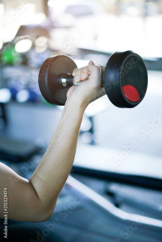 Female fitness weight training