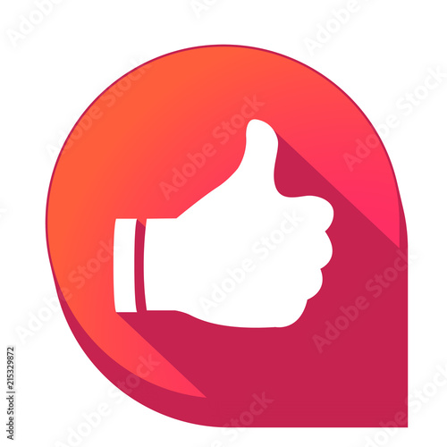 ikona z długim cieniem na tle strzałki pinezki