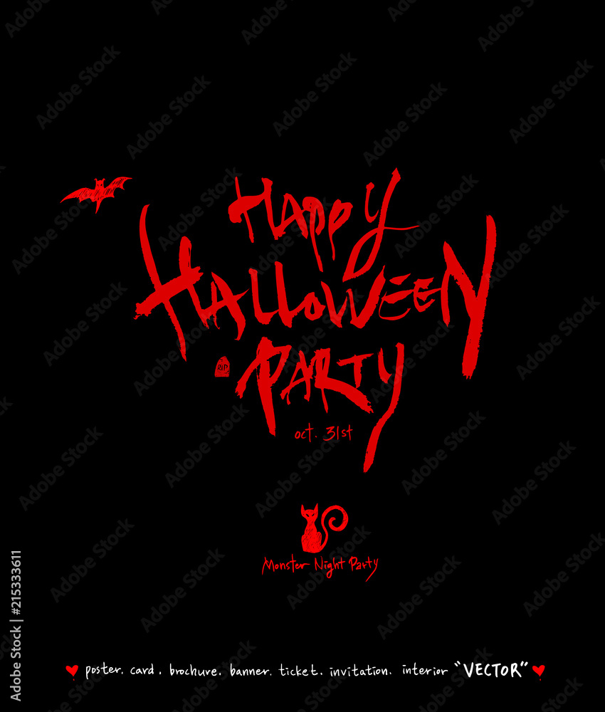 Fototapeta premium 할로윈 포스터 / 손으로 그린 할로윈 그림