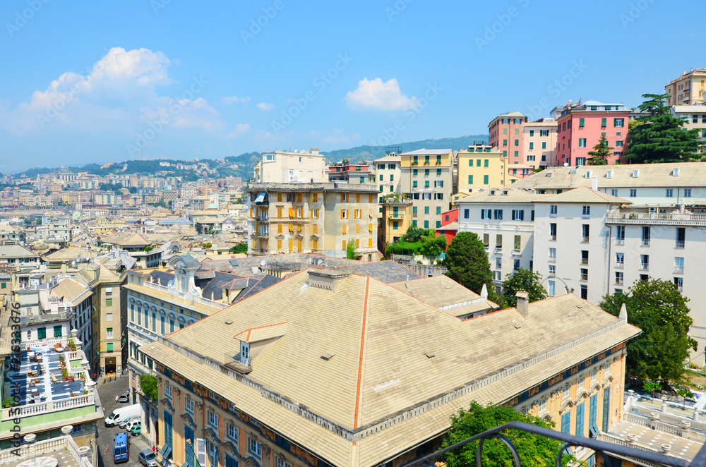 City View of Genoa ,Italy from Above 