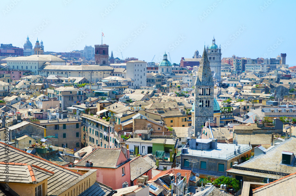 Naklejka premium City View of Genoa ,Italy from Above 