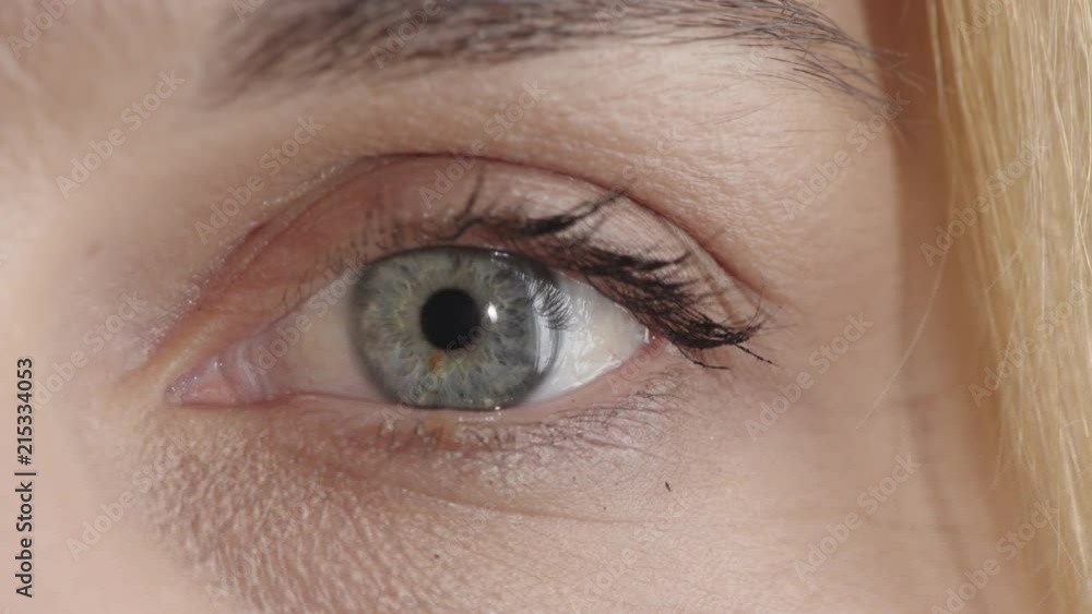 close up beautiful blue eye opening looking showing iris detail macro shot close up beautiful blue eye opening looking showing iris detail macro shot