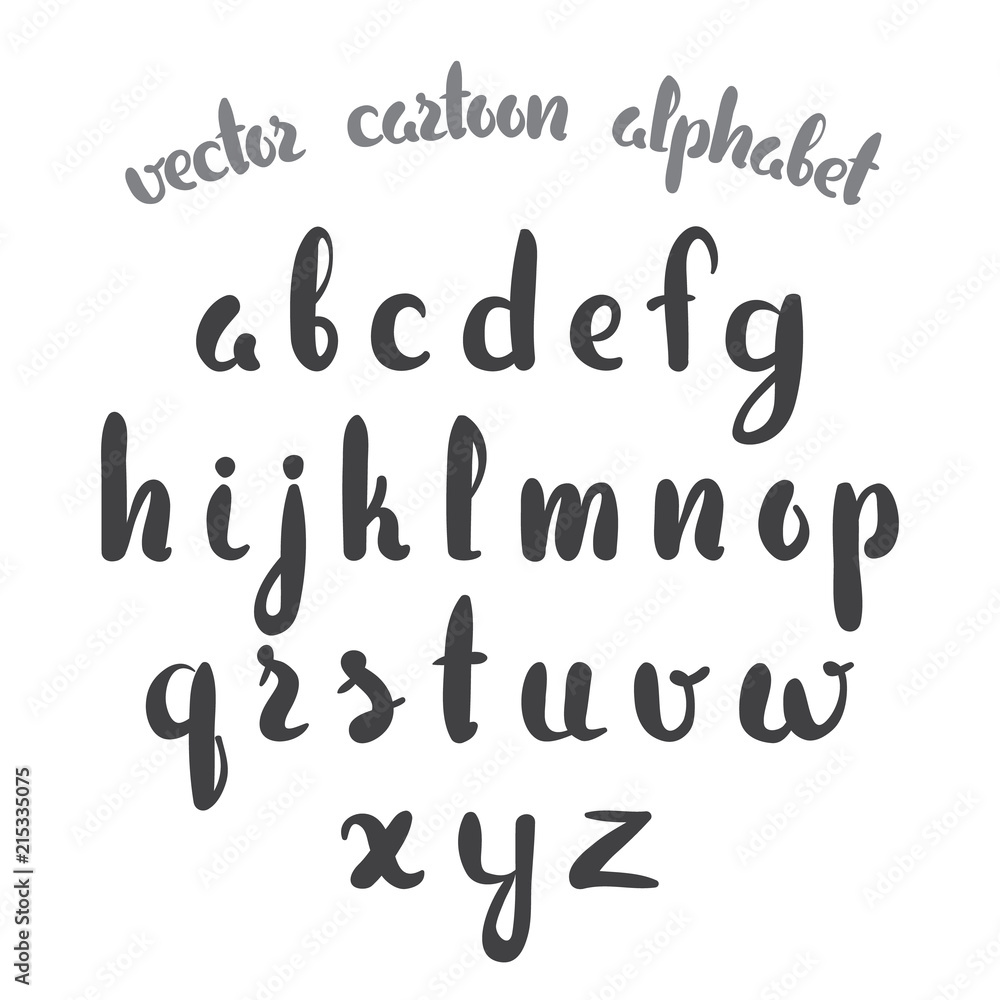 Vector illustration: Hand Drawn English alphabet letters isolated on white background. Modern brush lettering Vector illustration: Hand Drawn English alphabet letters isolated on white background. Modern brush lettering