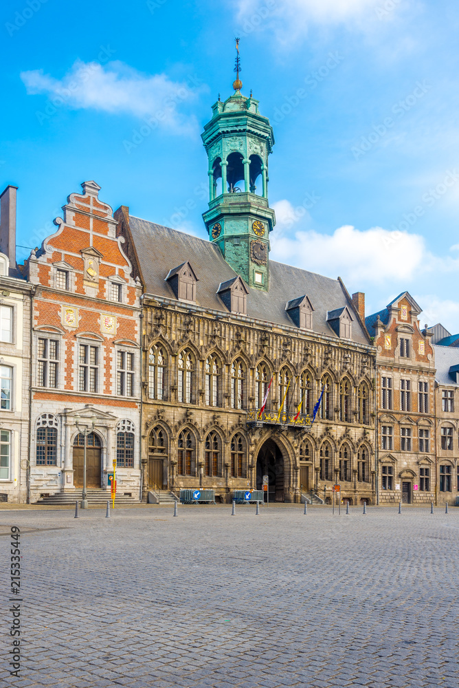 View at the City hall of Mons in Belgium
