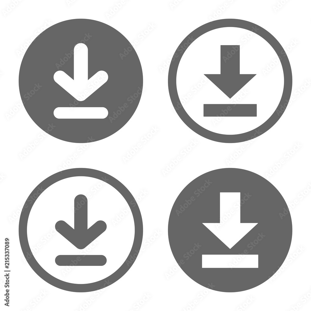 Download button. Downloading symbol. Vector icon. Download button. Downloading symbol. Vector icon.