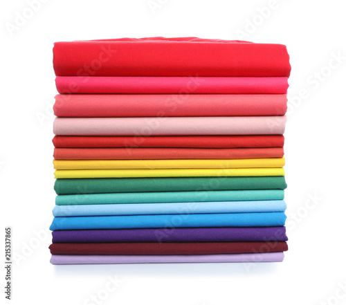 Wallpaper Mural Pile of colorful t-shirts on white background Torontodigital.ca